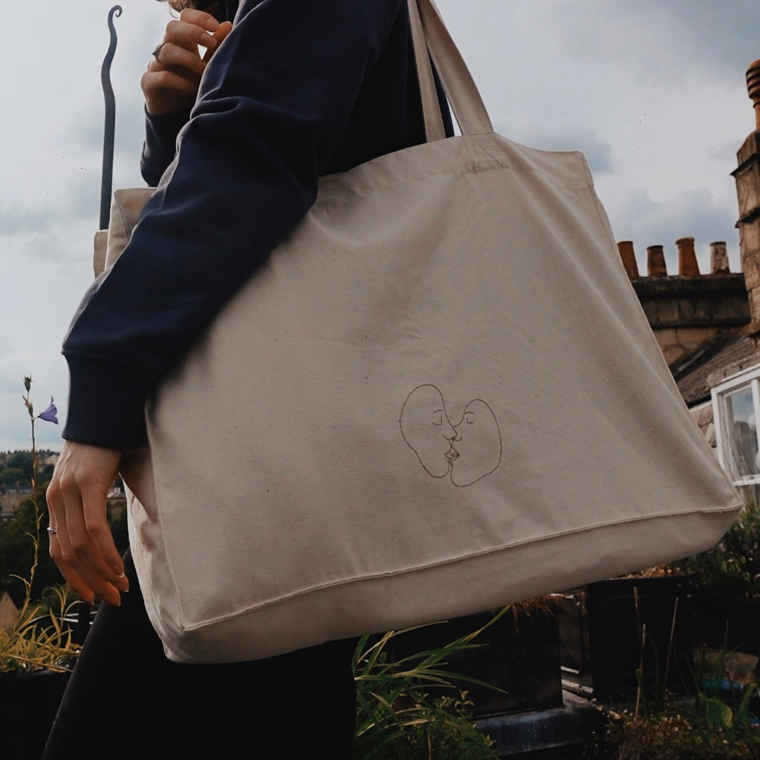 "EMPTY HEADED KIDS" Woven Shopper Tote