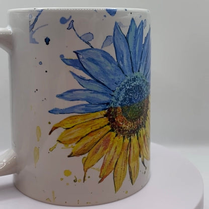 "UKRAINE" Sunflower and Nightingale Mug