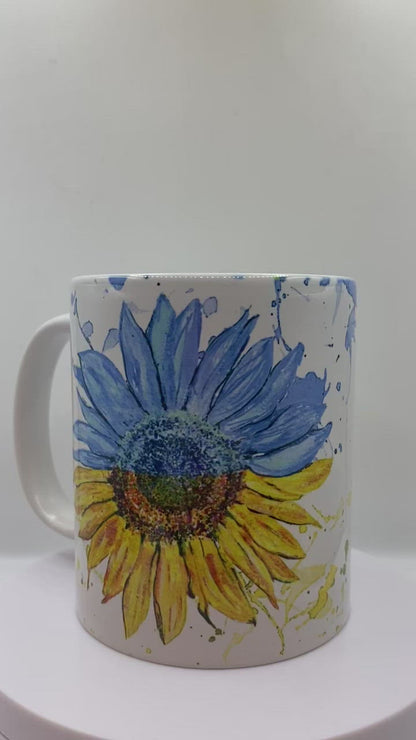"UKRAINE" Sunflower and Nightingale Mug
